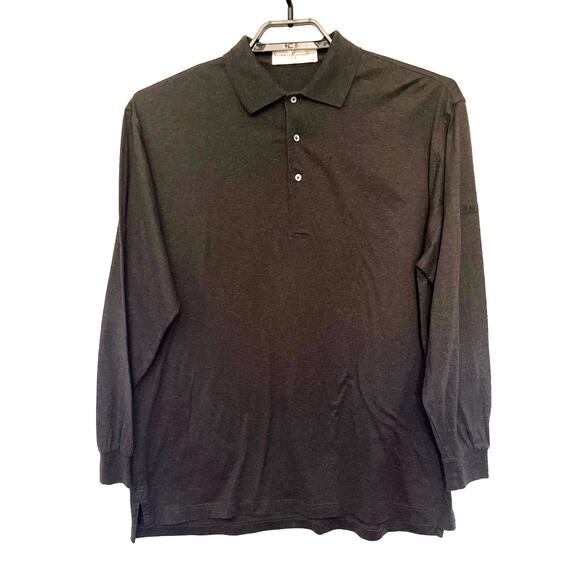 Fairway and Greene Long Sleeve Polo Golf Mens Men's Shirt Sz Medium Gray Preppy - Picture 1 of 8